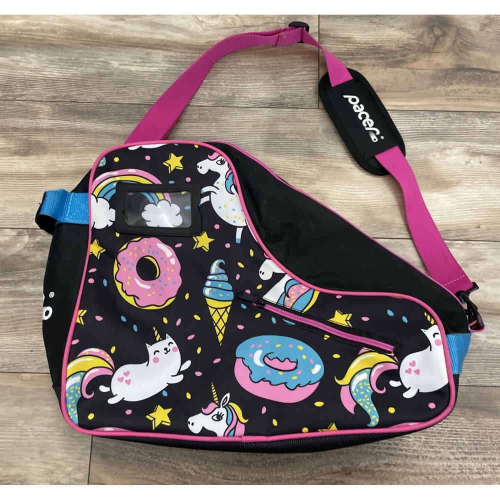 Pacer Skate Bag Unicorns & Donuts Quad Roller Inline Skates P9001DT Black Pink